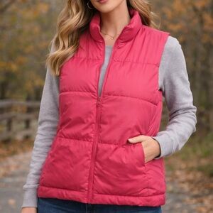 GAP Raspberry Quilted Puffer Vest